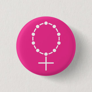 Symbol von Feminismus und von Glauben Button