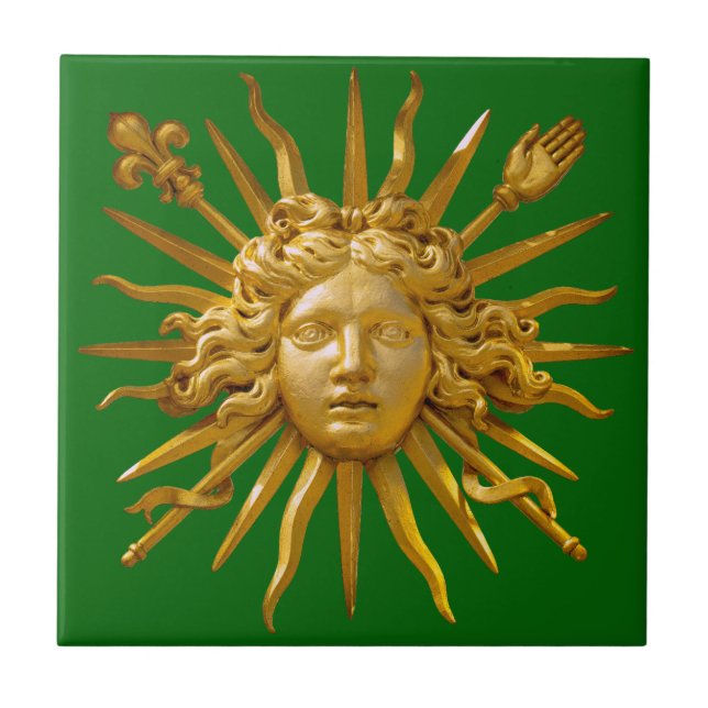 Symbol von Louis XIV der Sonnenkönig Fliese (Vorderseite)