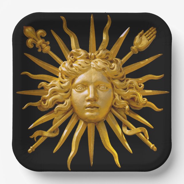 Symbol von Louis XIV der Sonnenkönig Pappteller (Vorderseite)