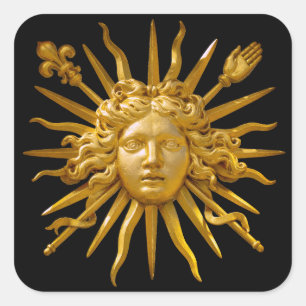Symbol von Louis XIV der Sonnenkönig Quadratischer Aufkleber