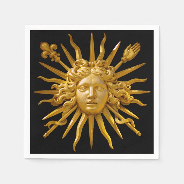 Symbol von Louis XIV der Sonnenkönig Serviette (Vorderseite)
