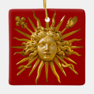 Symbol von Ludwig XIV. dem Sonnenkönig Keramikornament