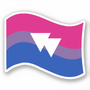 Symbol-Wavy-Flag für Bisexual Prix Aufkleber