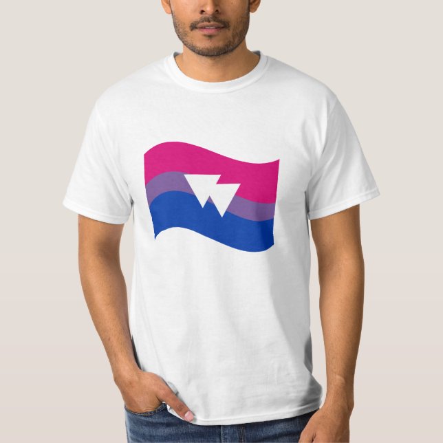 Symbol-Wavy-Flag für Bisexual Prix T-Shirt (Vorderseite)