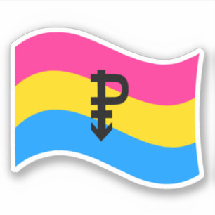 Symbol-Wavy-Flag Pansexual Aufkleber