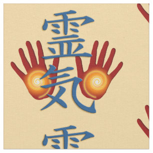 Symbol/Zeichen REIKI u. Hände + Ihr backgr. u. Stoff