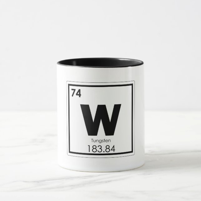 Symbolchemieformel des Wolframchemischen Elements Tasse (Zentrum)