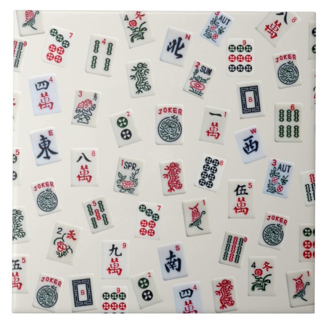 Symbole aus Mahjong auf Abzeichen Fliese (Vorderseite)