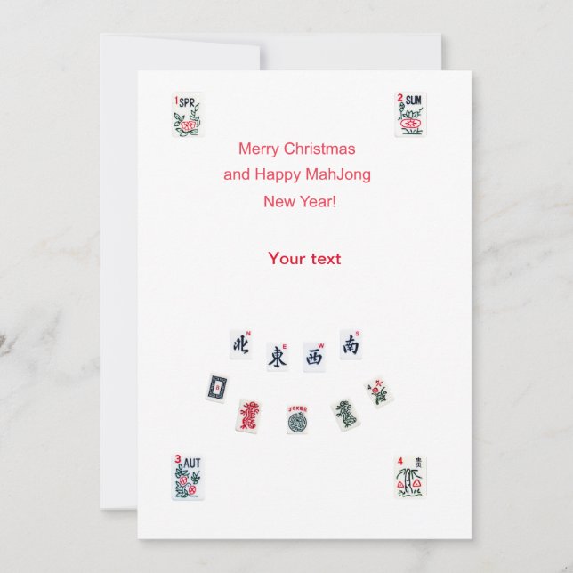 Symbole aus Mahjong für Weihnachten (Vorderseite)