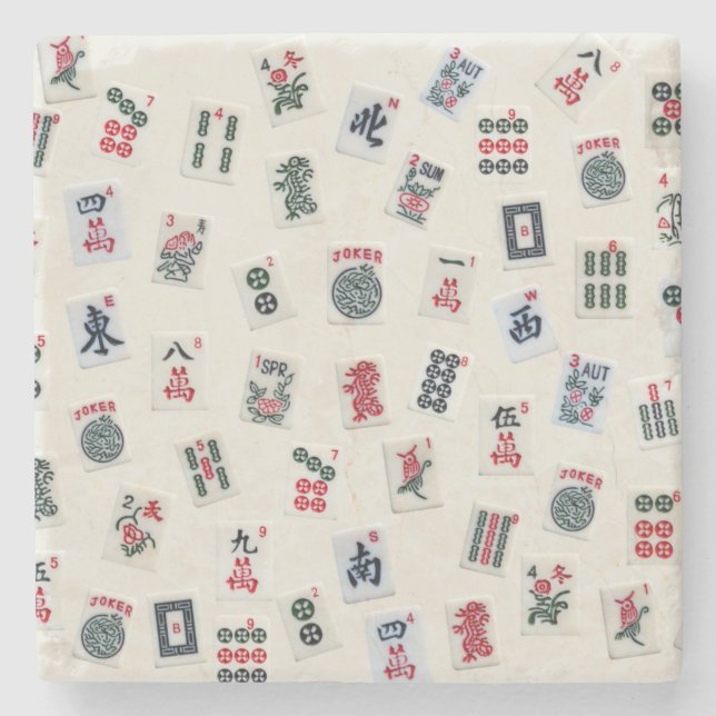 Symbole aus Mahjong Steinuntersetzer (Vorderseite)