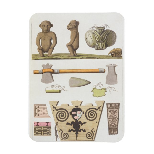 Symbole der Karibik (Farbengravur) Magnet (Vertikal)