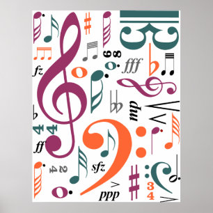 Symbole der Musik Poster