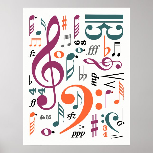 Symbole der Musik Poster (Vorne)