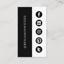 Symbole der sozialen Medien Schwarz-weiß modern mi Visitenkarte