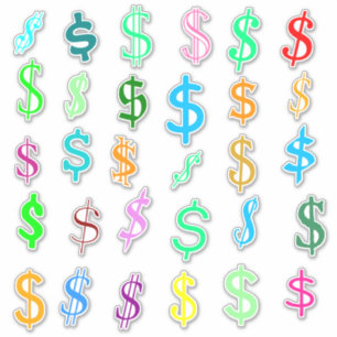 Symbole des Spaß-Dollar-Zeichen-($) Aufkleber