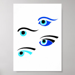 Symbole für das griechische Fischerboot Poster