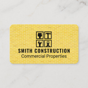 Symbole für die Zimmerreparatur Bauwerkzeuge Visitenkarte