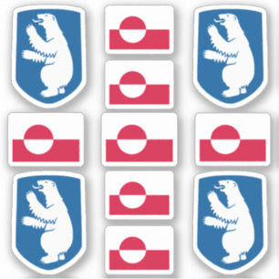 Symbole für grönländischen Staat / Wappen und Fahn Aufkleber