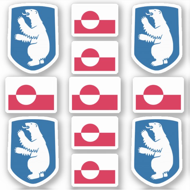 Symbole für grönländischen Staat / Wappen und Fahn Aufkleber (Vorderseite)