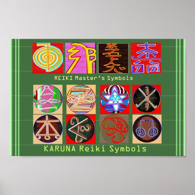 Symbole für Heilmeister - Premium-Papier Poster (Vorne)