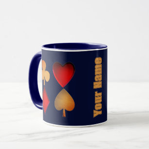 Symbole für Kartenspiel, personalisierter Schlamm Tasse
