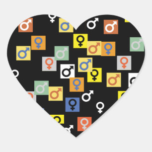 Symbole für Männer und Frauen Herz-Aufkleber