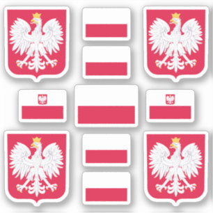 Symbole für polnische Staat / Wappen und Fahne Aufkleber