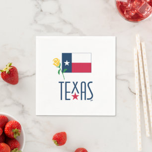 Symbole für Texas, Texas und Gelbe Rose (lrg) Serviette