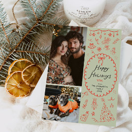 Symbole in der Farbe Rot grüne Hand 2 Foto Feiertagskarte