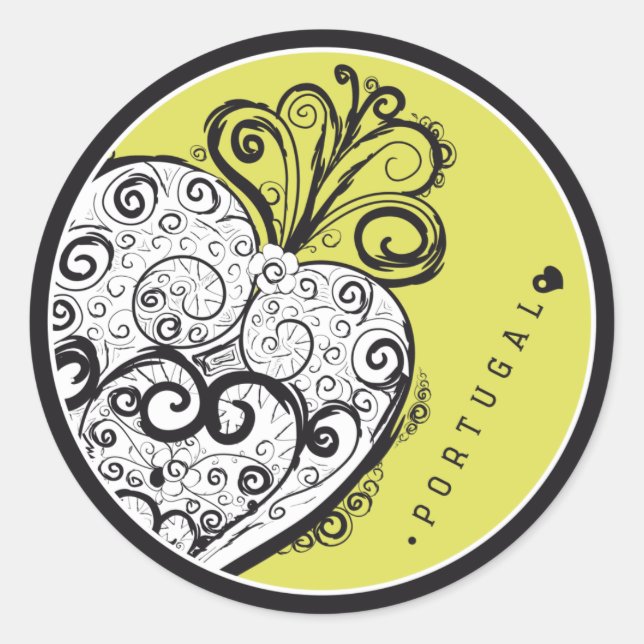 Symbole Portugals - Filigree Filigrana Runder Aufkleber (Vorderseite)