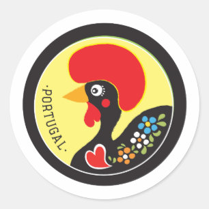 Symbole Portugals - Galo de Barcelos Runder Aufkleber