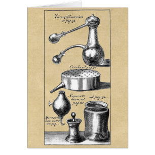 Symbole und Werkzeuge der Alchemy Note Card