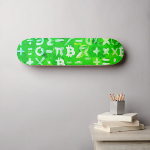 Symbole von Bitcoin (heller Gewinn Grün - 3) Skateboard