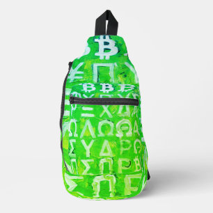 Symbole von Bitcoin (Heller Gewinn Grün - 7) Crossbody Bag