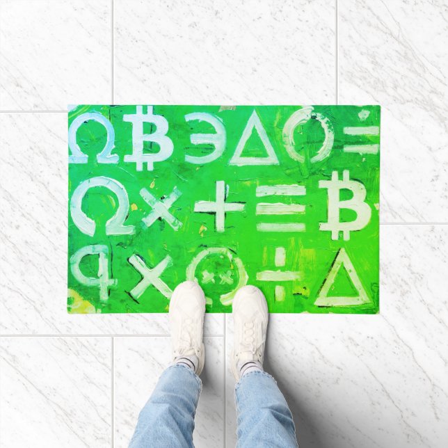 Symbole von Bitcoin (Heller Profit Grün - 5) Fußmatte (Indoor)