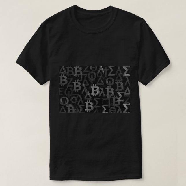 Symbole von Bitcoin (Stil: 12) T-Shirt (Design vorne)