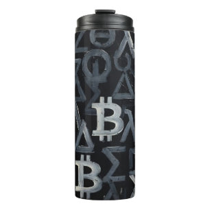 Symbole von Bitcoin (Stil: 12) Thermosbecher