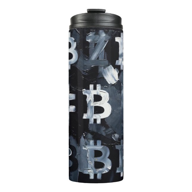Symbole von Bitcoin (Stil: 2) Thermosbecher (Vorderseite)