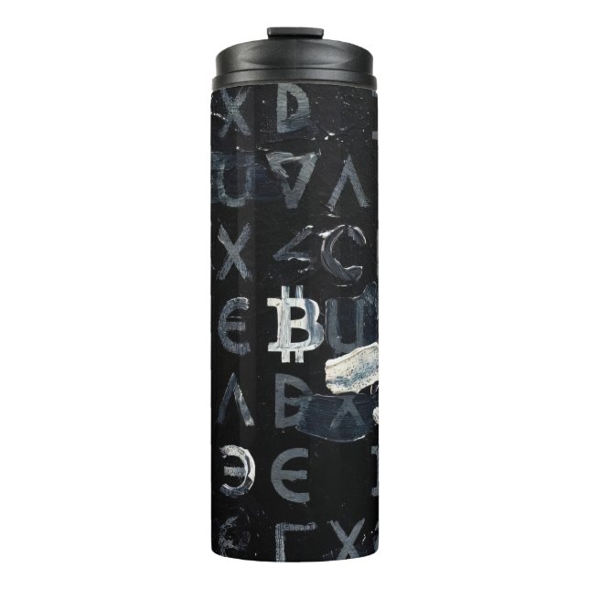 Symbole von Bitcoin (Stil: 4) Thermosbecher (Vorderseite)