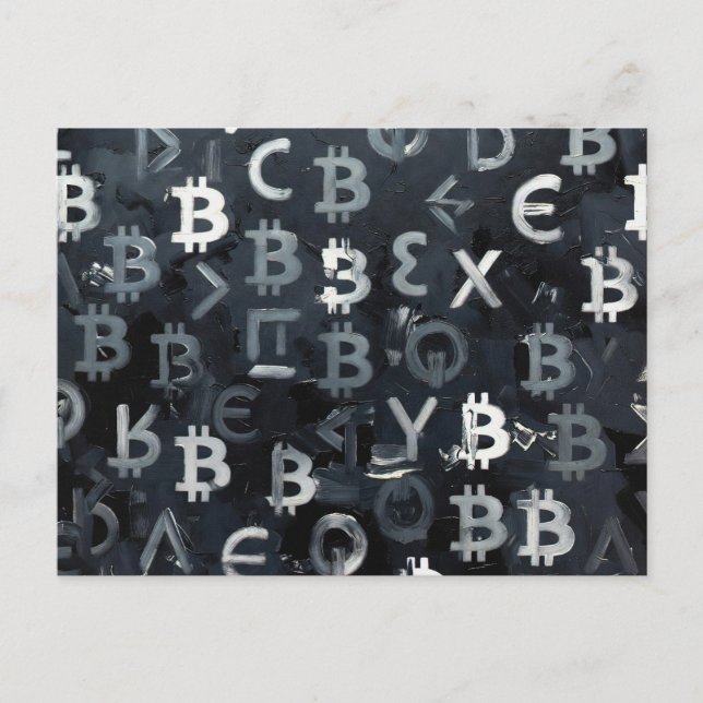 Symbole von Bitcoin (Stil: 7) Postkarte (Vorderseite)