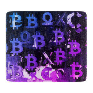 Symbole von Bitcoin (Stil: Miami Lila - 15) Schneidebrett