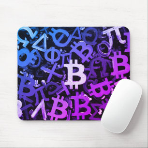 Symbole von Bitcoin (Stil: Miami Lila - 3) Mousepad