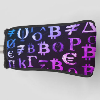 Symbole von Bitcoin (Stil: Miami Lila - 8) Golf Headcover