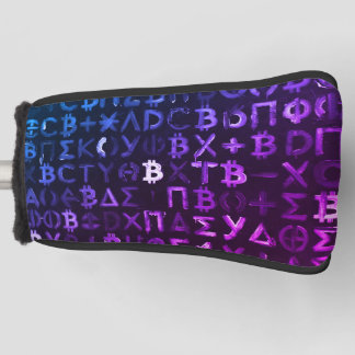 Symbole von Bitcoin (Stil: Miami Lila - 9) Golf Headcover