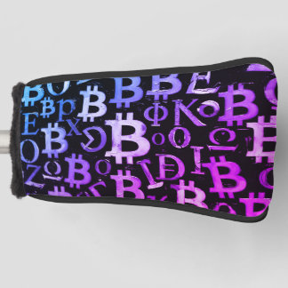 Symbole von Bitcoin (Stil: Miami Purple - 1) Golf Headcover