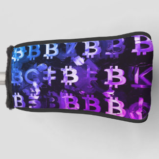 Symbole von Bitcoin (Stil: Miami Purple - 2) Golf Headcover