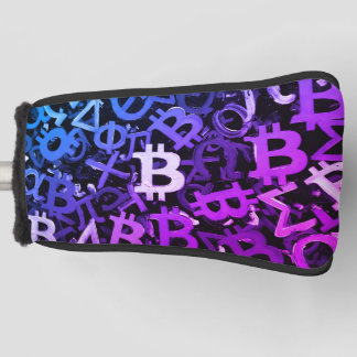 Symbole von Bitcoin (Stil: Miami Purple - 3) Golf Headcover