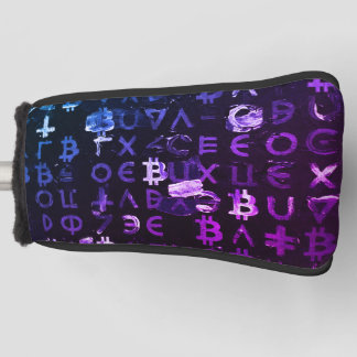 Symbole von Bitcoin (Stil: Miami Purple - 4) Golf Headcover