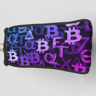 Symbole von Bitcoin (Stil: Miami Purple - 6) Golf Headcover