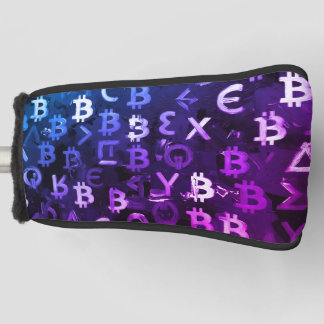 Symbole von Bitcoin (Stil: Miami Purple - 7) Golf Headcover